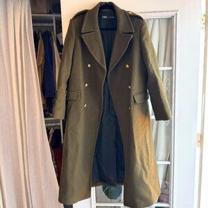 Zara large green military coat